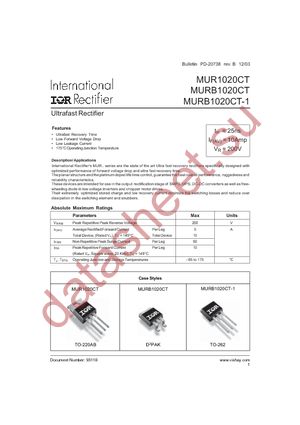 MURB1020CTTRR datasheet  